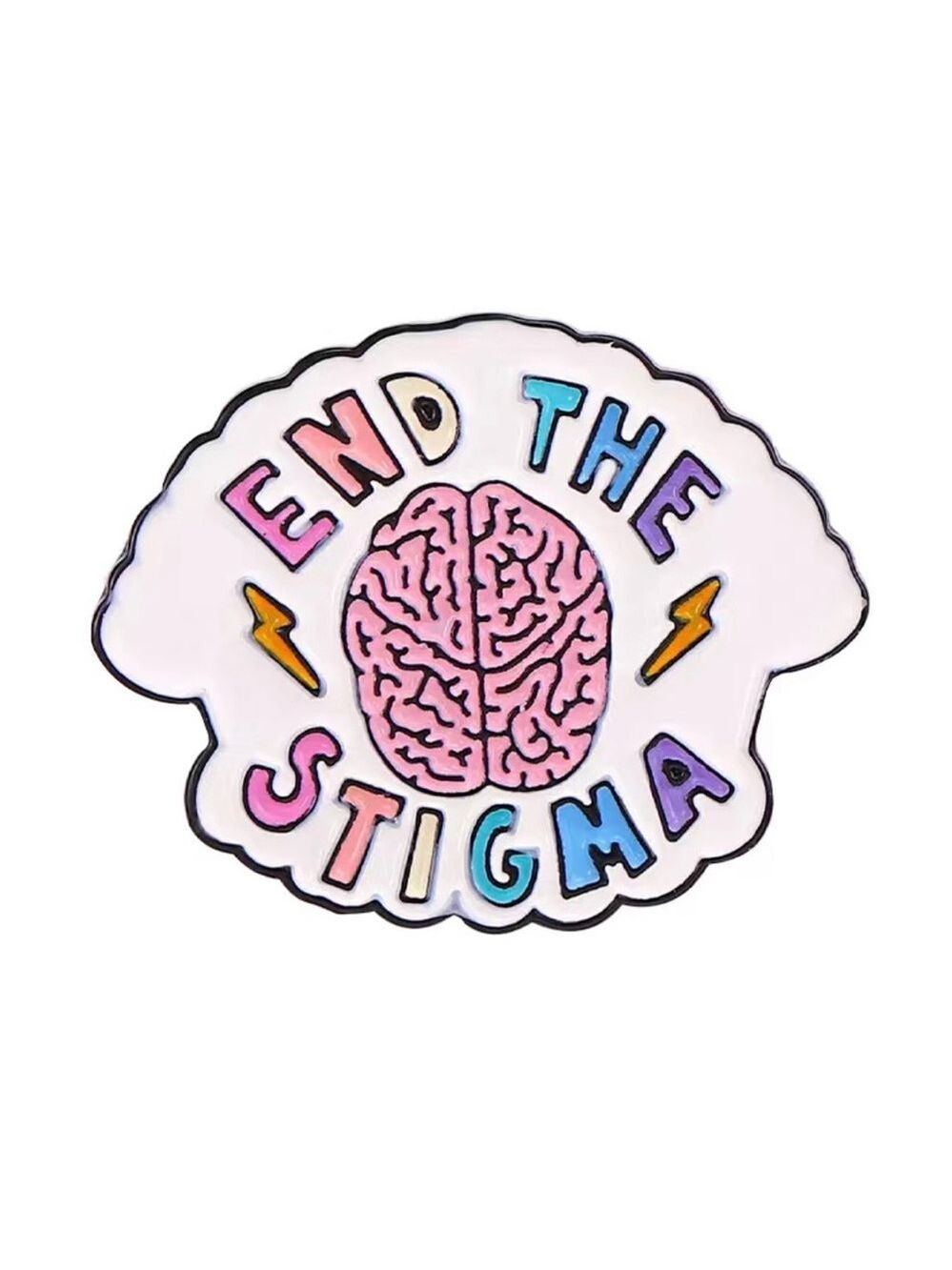 End the Stigma Mental Health colorful enamel cartoon pin lapel brooch - Picture 11 of 14